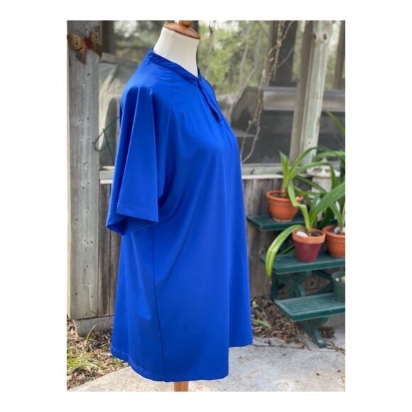 Blue Dry-fit Golf Polo Shirt 1/4 Snap Closure - Picture 4 of 10